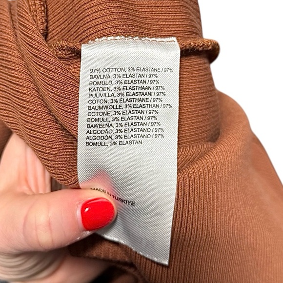 Ragged Priest Cut Out Sleeveless Brown Ribbed Midi Dress Size 14/Large NWT - Picture 10 of 13